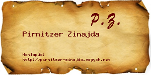 Pirnitzer Zinajda névjegykártya